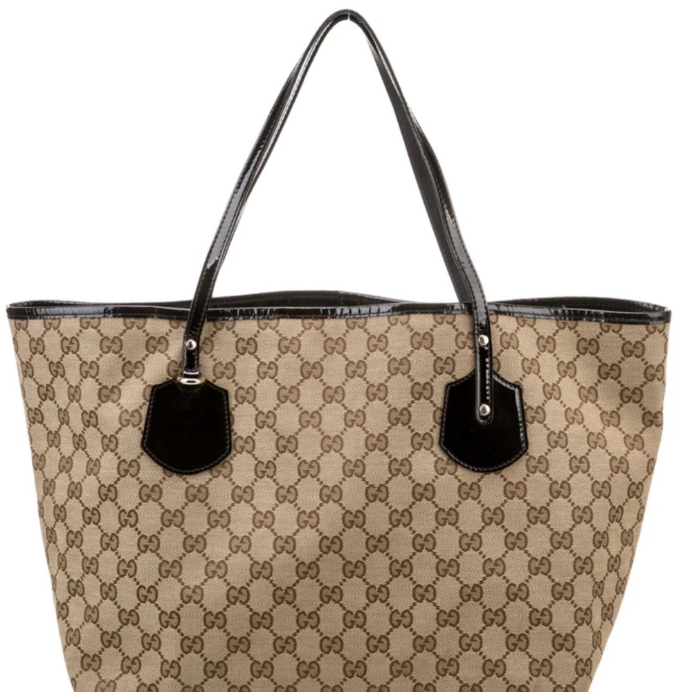 Gucci Beige and Black Signature Tote